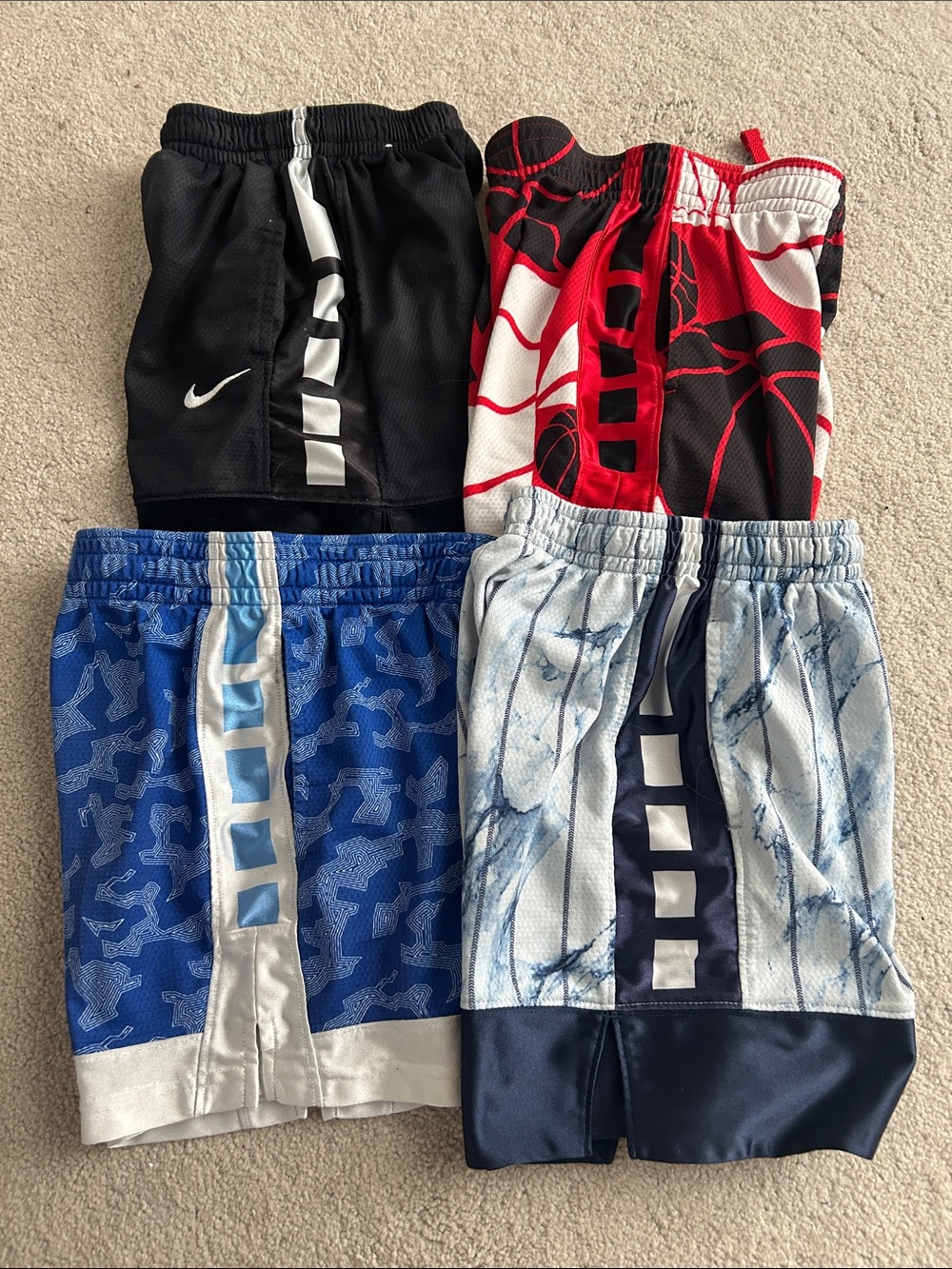Nike Boys' Athletic Shorts Bundle — Black, Red, Blue, Light Blue